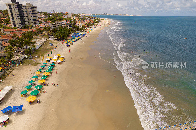 南皮兰吉海滩鸟瞰图，里约热内卢Grande do Norte